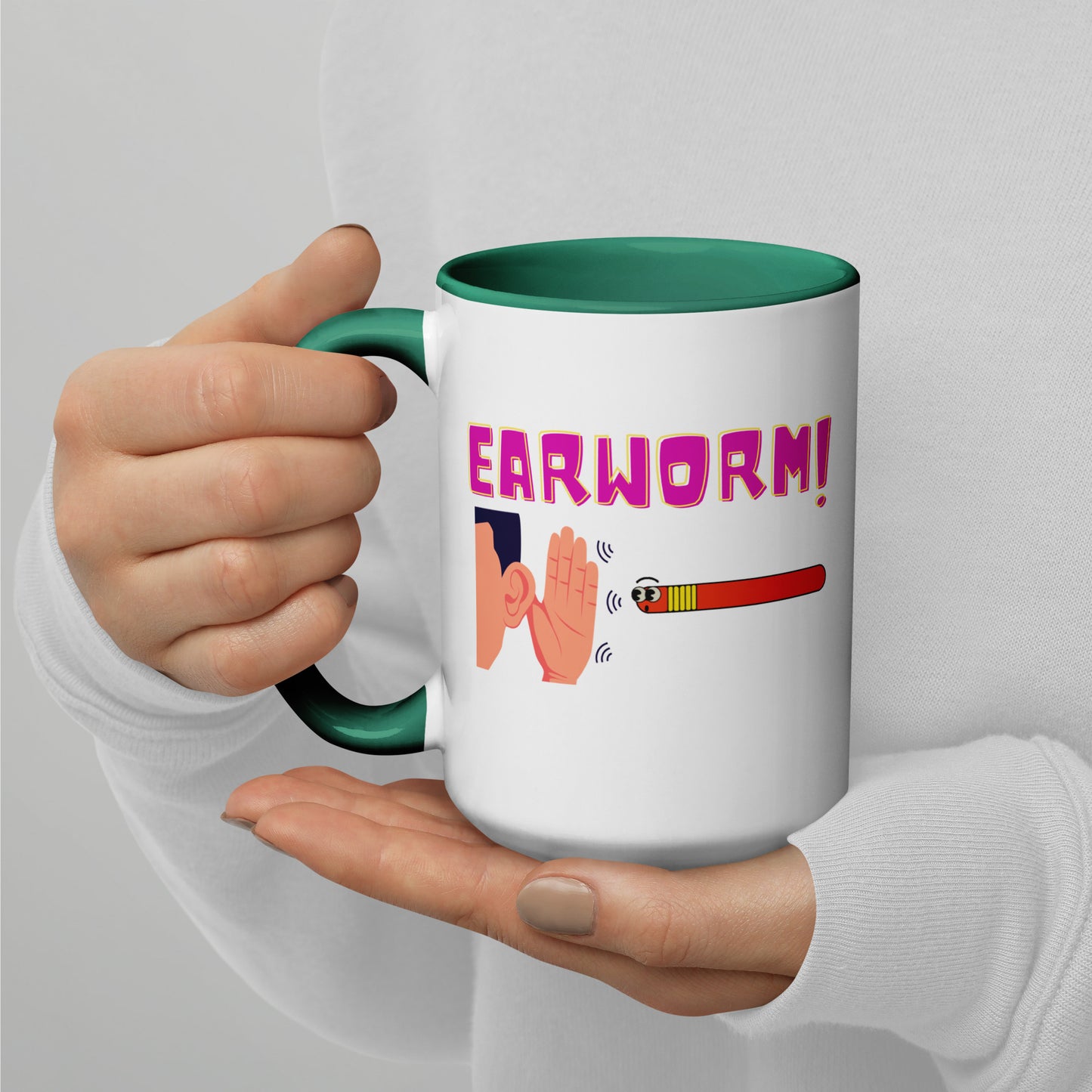 Indie Music Hunt Ear Worm Mug With Color Inside