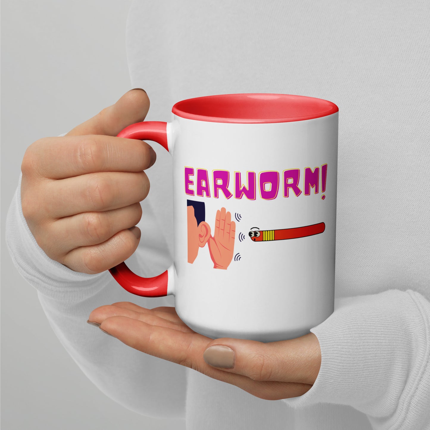 Indie Music Hunt Ear Worm Mug With Color Inside