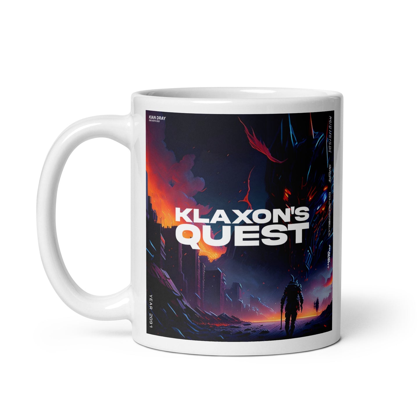 Kian Dray - Klaxon's Quest White Glossy Mug