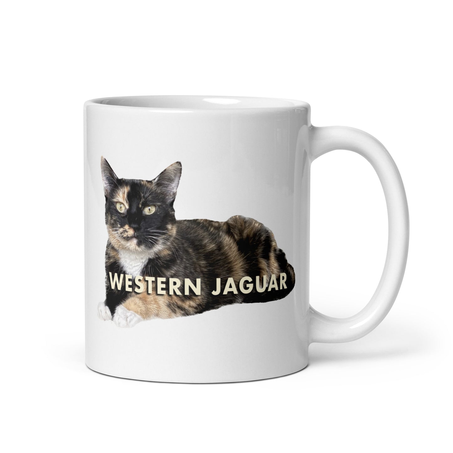Western Jaguar Cat White Glossy Mug