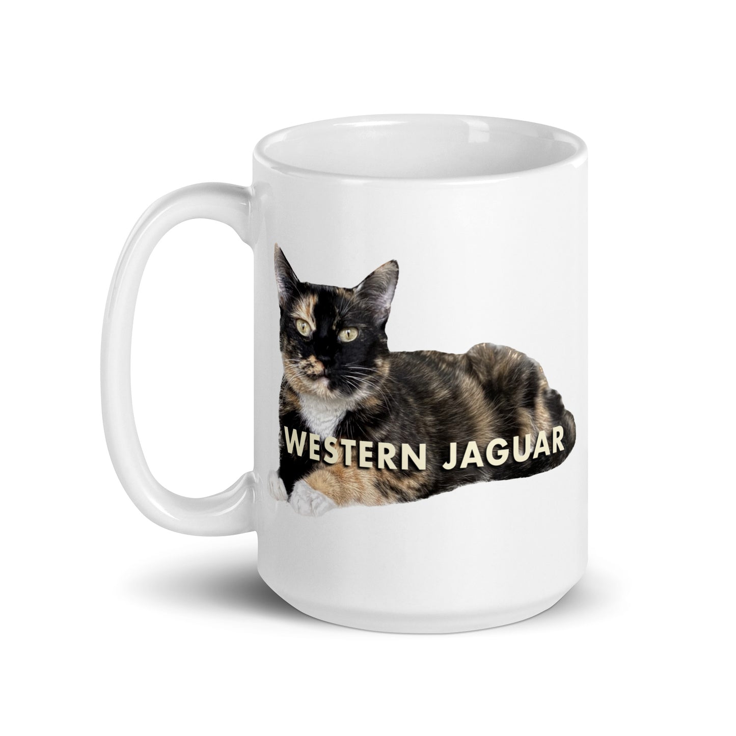 Western Jaguar Cat White Glossy Mug